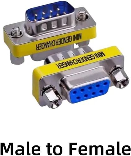 Vista 3 de Paquete de 3 cables serie Rs232 de 9 pines DB9 hembra a hembra/macho a macho/y macho a hembra/conector adaptador de cambiador de género