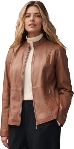 Vista 9 de Jessica London Chaqueta de cuero con cremallera frontal Negro