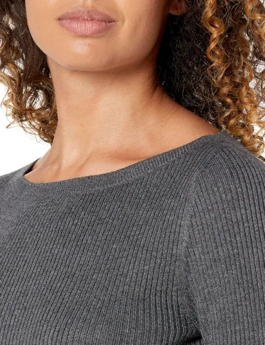 Vista 3 de Tienda Essentials - Suéter ligero y acanalado de manga larga con cuello bote para mujer