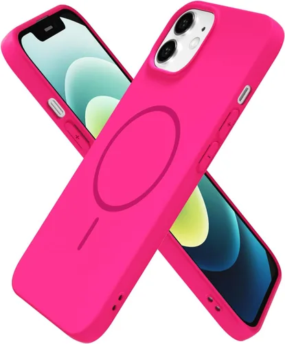 Vista 102 de Oakxco Funda de Silicona Mag Safe para iPhone 12 Pro Max, Funda Magnética Delgada y Fina Compatible con Carga Inalámbrica MagSafe, Bonita Funda