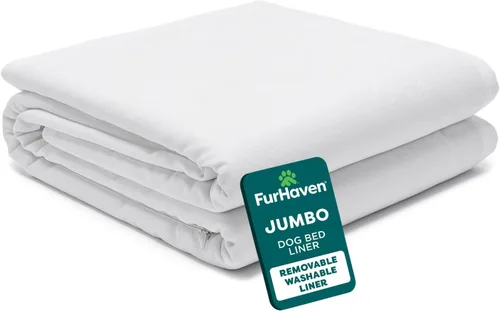 Vista 8 de Furhaven - Funda protectora de espuma para colchón resistente al agua para cama de perro, color blanco, M