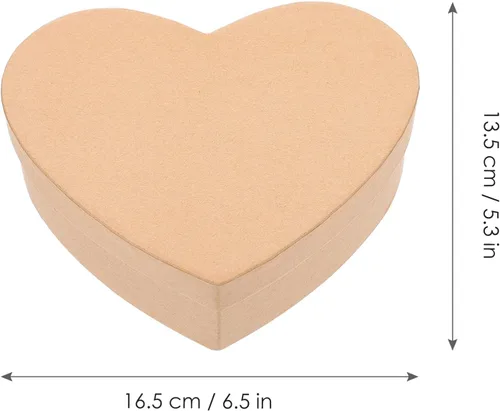 Vista 7 de Caja de papel maché de papel con forma de corazón, caja anidada decorativa de papel Kraft, contenedor de dulces con tapas para manualidades