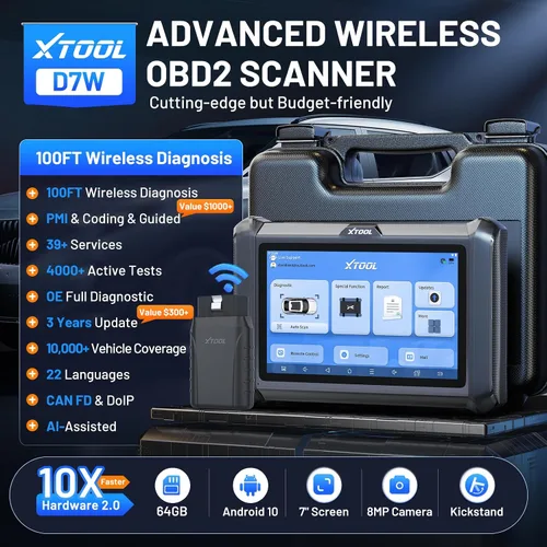 Vista 2 de XTOOL Escáner de Diagnóstico D7W OBD2: Versión Inalámbrica 2026 de D7/D7S/D7BT, Herramienta de Escaneo Bidireccional con Diagnóstico de TODO