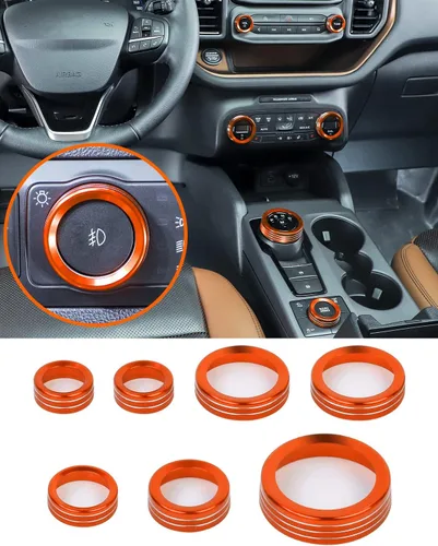 Vista 11 de Savadicar CKT01 Billet - Juegos de molduras de perillas de control de aluminio billet, faros/4WD/HVAC, biseles de anillos de perillas de control