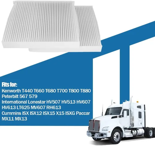 Vista 2 de Filtro de aire de cabina X1987001 para Kenworth T680 T700 T800 T880 Peterbilt 567 579 International Lonestar Cummins ISX ISX12 ISX15 X15 ISXG Paccar