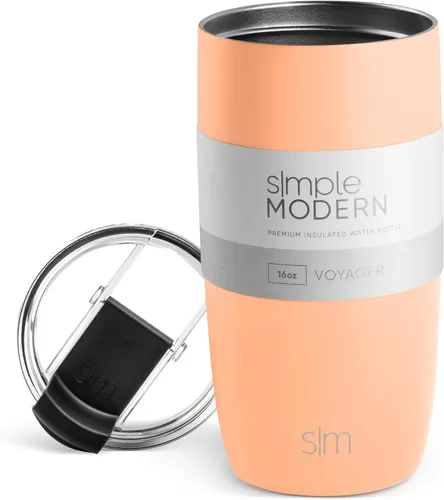 Vista 55 de Simple Modern Taza de café de viaje Tumbler con tapa abatible Reutilizable, aislada, de acero inoxidable, taza de café helado Cold Brew, termo