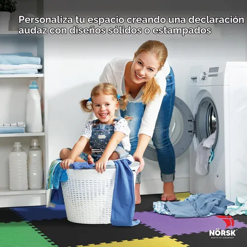Vista 10 de Norsk - Alfombrillas de espuma de 1/2 pulgada reversibles de doble cara para gimnasio en casa - Baldosas de espuma EVA entrelazadas