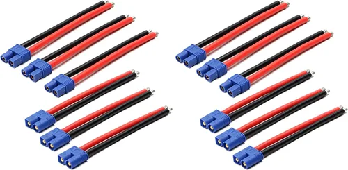 Vista 3 de 3 pares EC3 estilo macho y hembra conector adaptador cable con 5.9 in 14awg alambre de silicona para RC Lipo batería