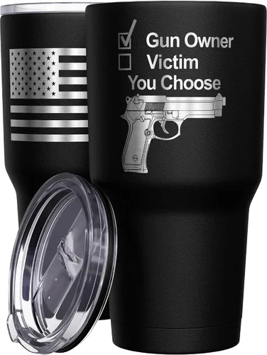 Vista 56 de We The People Holsters - Vaso térmico de 30 onzas, 0% Liberal, Negro