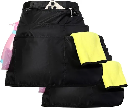 Vista 11 de Bafelia Delantal de limpieza para mujer con 7 bolsillos, delantal profesional impermeable para trabajo de limpieza