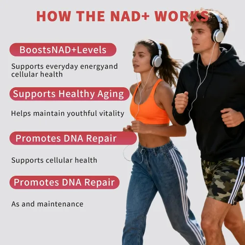 Vista 4 de Suplemento de resveratrol NAD, suplemento líquido NAD+ de 1000 mg, con ribósido de nicotinamida, resveratrol y PQQ, suplementos NAD para hombres