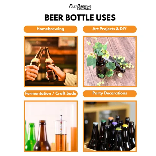 Vista 7 de Botellas de cerveza FastRack ámbar de 12 oz (paquete de 48) Botellas de vidrio cuello largo con tapa de presión para elaboración casera