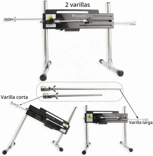 Vista 6 de FREDORCH Máquina sexual premium, versión con cable, doble carrera de varilla de 1.2 in a 5.9 in, longitud telescópica ajustable con accesorios