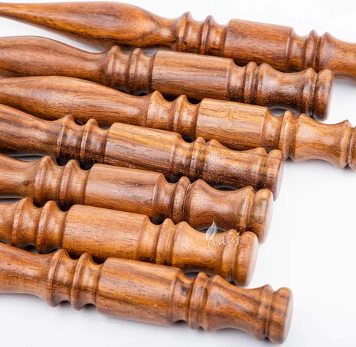Vista 8 de INTAJ Gancho de ganchillo de madera hecho a mano – Juego de ganchos de ganchillo de aguja de palisandro – Aguja de tejer para manualidades de hilo