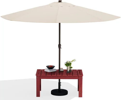 Vista 16 de SERWALL Mesa de centro para exteriores con agujero para sombrilla de 1.69 pulgadas, mesa de centro de polietileno de alta densidad para patio, Verde