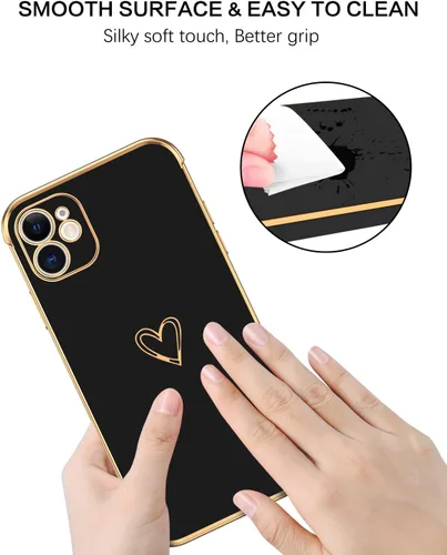 Vista 3 de BENTOBEN Funda para iPhone 12 Mini, bonito patrón de corazón, ajuste delgado, suave, flexible, a prueba de golpes, de TPU para mujeres, niñas