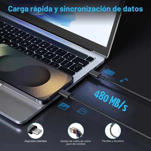 Vista 7 de Paquete de 2 cargadores súper rápidos USB C de doble puerto para teléfono Android tipo C, bloque de carga rápida con cable de carga tipo C de 6 pies