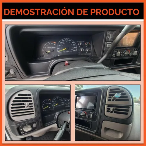 Vista 6 de ECOTRIC Panel de salpicadero doble din compatible con 1995-2002 GMC Sierra Chevy Silverado C/K camión SUV Suburban cubierta completa de consola