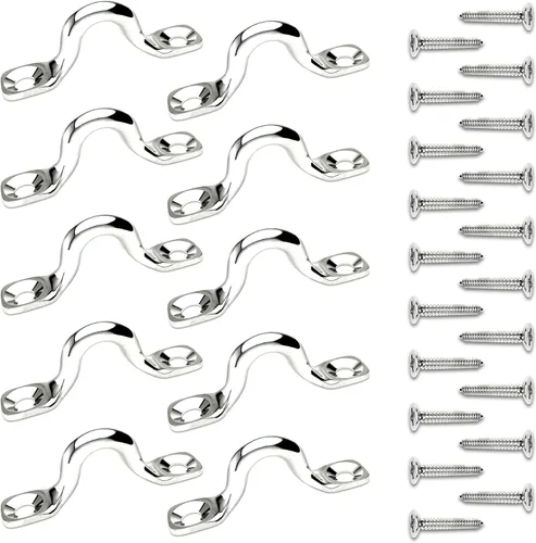 Vista 8 de Ganchos de techo de acero inoxidable 304 resistentes con almohadilla de metal para ojos, correa de ojo a presión, ganchos de anclaje de techo