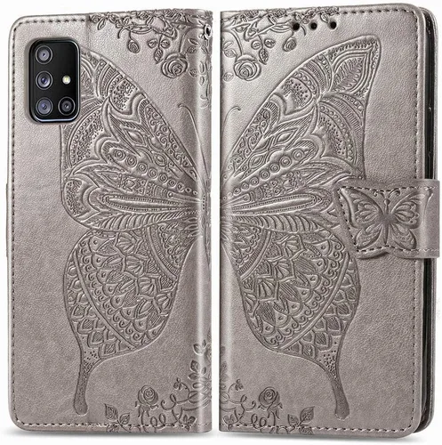 Vista 9 de GYHOYA Funda tipo cartera compatible con Samsung Galaxy A71 para mujer, funda de cuero con función atril magnético y tarjetero para Samsung Galaxy