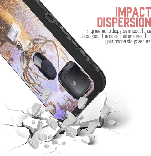 Vista 6 de Funda protectora híbrida para T-Mobile Revvl 5G a prueba de golpes con función atril de pantalla integrada y clip para cinturón, funda protectora