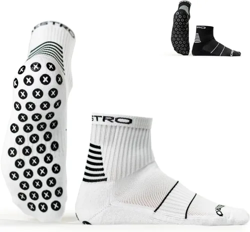 Vista 13 de Maestro - Calcetines de agarre de fútbol para hombres y mujeres con almohadillas antideslizantes, ideales para fútbol, baloncesto y deportes