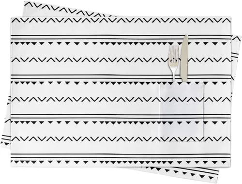 Vista 8 de Western Cowboy - Juego de 4 manteles individuales para mesa de comedor, tela de lino de algodón con bolsillo, arpillera cuadrada, rectangular