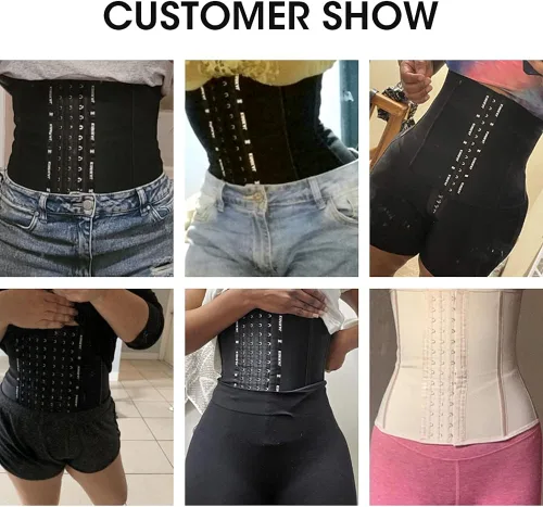 Vista 6 de KIMIKAL Entrenador de cintura para mujer, corsé deportivo de torso largo, cinturón debajo de la ropa, faja moldeadora con control de abdomen