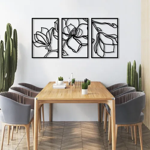 Vista 5 de Fayholy Decoración de pared de flores de metal, flores de metal, decoración al aire libre, arte de pared de flores de metal, decoración grande
