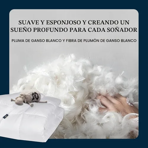 Vista 3 de Serta Edredón de plumón de ganso de fibra de algodón tamaño Queen, relleno de edredón 100% algodón, edredón de ropa de cama hipoalergénico de lujo