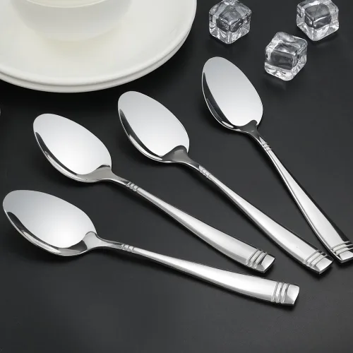 Vista 5 de Obstnny Cucharas de cena de acero inoxidable, 8 pulgadas, juego de 12