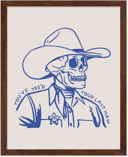 Vista 14 de Poster Master Póster de You've Yeed Your Last Haw, estampado retro de vaquero azul, arte occidental, arte moderno, arte del salvaje oeste, regalo