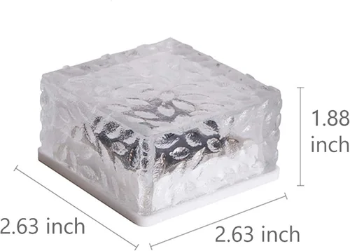 Vista 2 de Luz solar en forma de cubo de hielo, 2.8 x 2.8 x 2 pulgadas, con forma de cubo de hielo, blanco cálido, luces decorativas para jardín