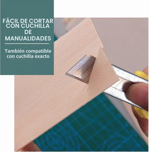 Vista 4 de CRAFTIFF Hojas de madera de balsa piezas de madera finas sin terminar para manualidades de 1/16 de grosor, 12 x 4 pulgadas, paquete de 6