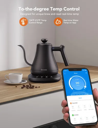 Vista 9 de Govee Paquete de termómetro de carne Bluetooth con hervidor eléctrico inteligente Govee