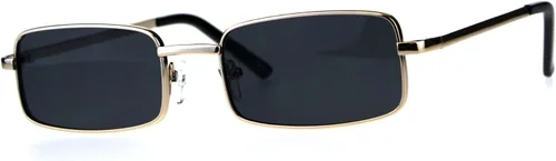 Vista 2 de Gafas de sol rectangulares estrechas vintage retro para hombre