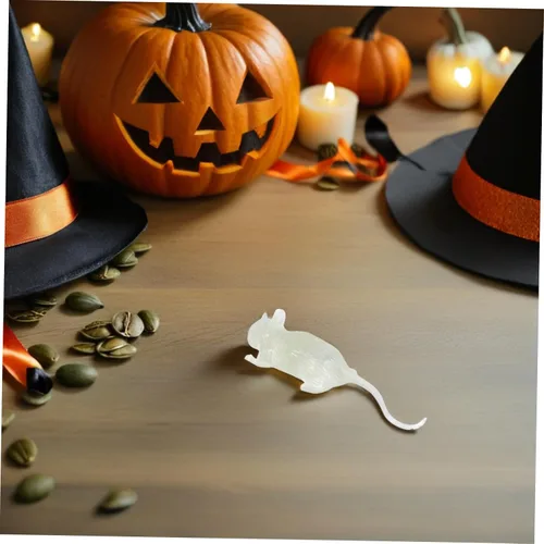 Vista 4 de 20Pcs Luminous Fake Mouse Halloween Prank Props Creepy Simulated Mice for Haunted House Party Decorations and Scary Trick Accessories