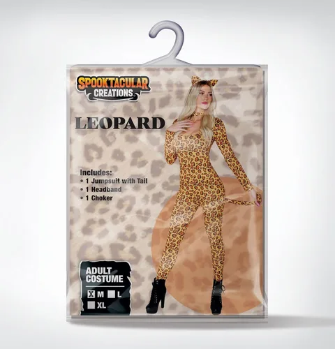Vista 7 de Spooktacular Creations Disfraz de leopardo para mujer, disfraz de guepardo para mujer, Halloween