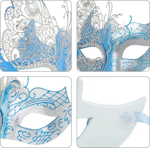 Vista 6 de Antifaz con diseño de mariposa veneciana misteriosa para fiesta de Halloween