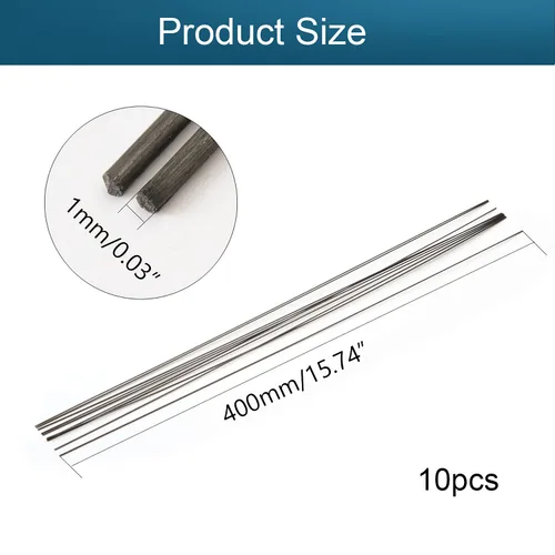 Vista 2 de Fielect Varilla de fibra de carbono de 0.039 in para avión RC Mate Poste Longitud 15.748 in 15.7 pulgadas 10pcs