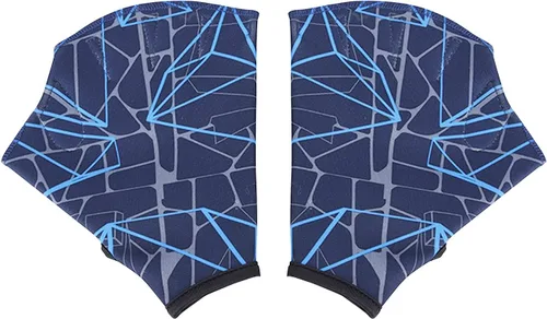 Vista 2 de Guantes de natación de nailon, guantes de natación acuática, guantes de malla para entrenamiento acuático, manos palmeadas a mano, aletas, guantes