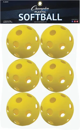 Vista 13 de Champion Sports 12" Hollow Plastic Softball Set - Practice Softballs - Regulation Size Balls - Fun for All Ages