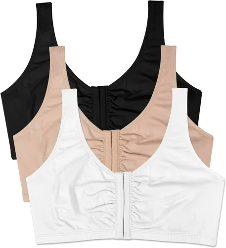 Vista 21 de Fruit of the Loom Sujetador de algodón con cierre frontal múltiple para mujer