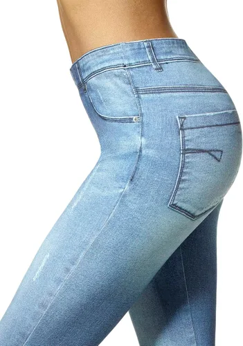 Vista 3 de HUE Leggings de punto de mezclilla de imitación para mujer