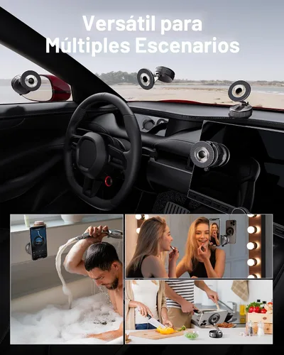 Vista 2 de Magsafe - Soporte para teléfono de automóvil con aspiradora [más de 120 libras de succión más fuerte y 3000 gf magnético más fuerte] Soporte
