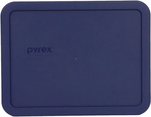 Vista 5 de Pyrex 7212-PC, 7211-PC y 7210-PC tapas azules de almacenamiento de alimentos, fabricadas en Estados Unidos BPA-Free Plastic Rectangular Design