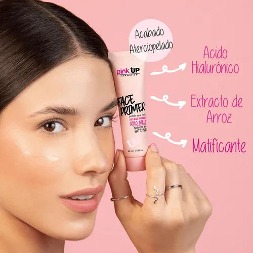 Vista 6 de PINK UP Imprimación facial Prepara la piel para el maquillaje Acabado mate con efecto porcelana Extiende la duración del maquillaje Minimiza