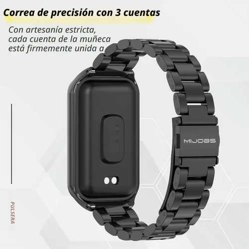 Vista 5 de Correa de repuesto de metal para Amazfit Band 7, compatible con Amazfit 7 Fitness Tracker