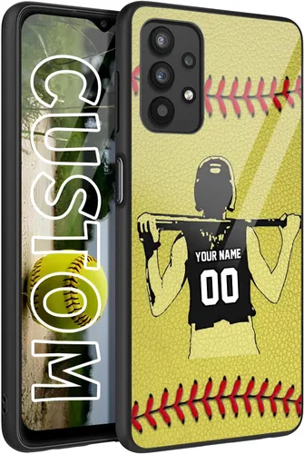 Vista 13 de Personalized Baseball Softball vs Name Number US Flag Decor Rubber Cover Phone Case for Galaxy America Fire