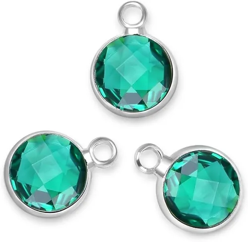 Vista 14 de Adabele Colgante de piedra natal de plata de grado A, 0.236 in, pequeño, 0.315 in y 0.394 in para aretes personalizados, pulseras, collares